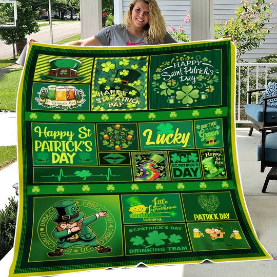 Irish Shamrock Quilt - Patrick's Day Quilt, St Patty Day Quilt, St Patrick's Day Decor