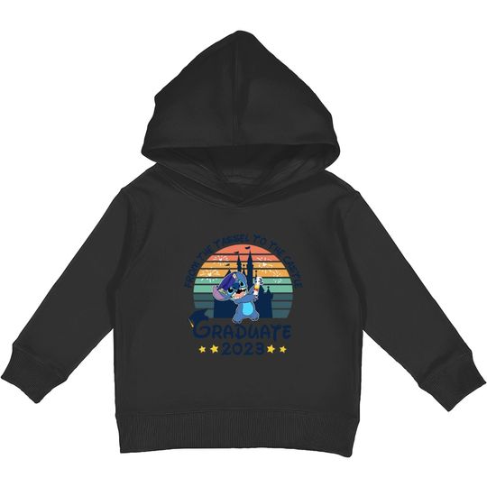 Stitch Graduate 2023 Kids Pullover Hoodies, Disney Graduation Kids Pullover Hoodies, Class Of 2023 Kids Pullover Hoodies