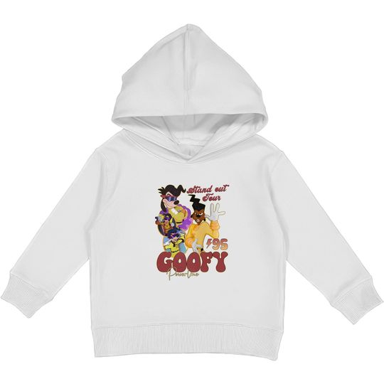 Disney Retro 90s A Goofy Movie Powerline Stand Out Tour 94 Comfort Kids Pullover Hoodies