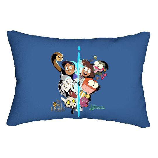 The Owl House and Amphibia Disney Lumbar Pillows, The Owl House All Characters Lumbar Pillows