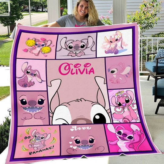 Personalized Angel Blanket Angel Blanket Stitch Angel Birthday Gifts Magic Kingdom Angel Stitch Couples Blanket