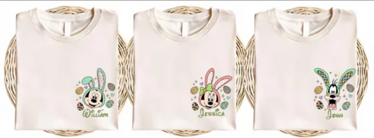 Custom Disney Easter Shirt 2025 Mickey & Friends Bunny Ears Tee Disney Easter Disneyland Shirt Easter Gift Disney Family Matching Easter Tee