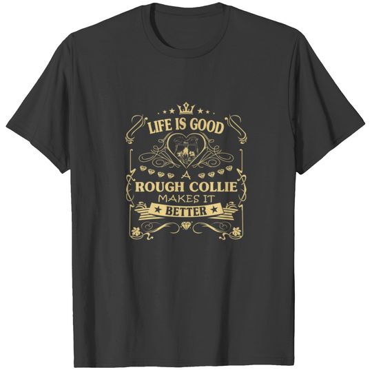 Life Is Good A Rough Collie Makes It Better Retro T-shirt
