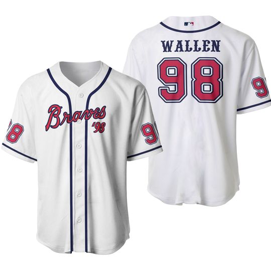 White Atlanta Team #98 Wallen Player Print Jersey