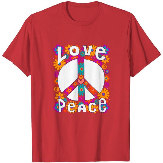 Discover PEACE SIGN LOVE Shirt 60s 70s Tie Dye Hippie Costume Gift T-Shirt