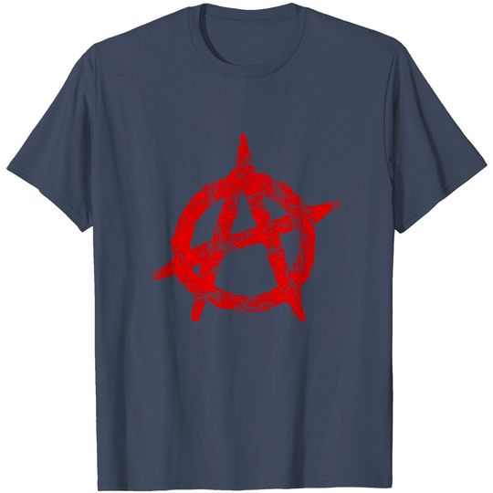 Discover Anarchy T-shirt Anarchist Symbol Distressed Political