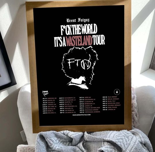 Brent Faiyaz It's A Waste land Tour 2023 Poster