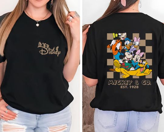Disney Mickey and Co Est 1928 Shirt,Disney Mickey and Friends Shirt,Checkered Mickey Shirt,Disney Minnie Mouse Shirt,Daisy Donald Duck Shirt