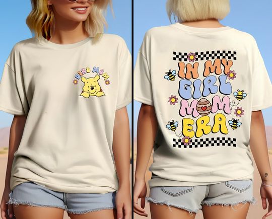 Disney Two-Sided Winnie The Pooh Shirt, Disney Winnie The Pooh Shirt, Disneyland Pooh Bear Shirt,Disney Pooh Bear Back Front Shirt