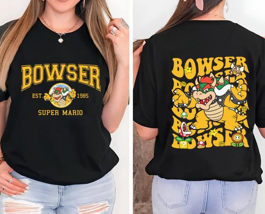 Super Mario Bowser Two-Sided Shirt, Bowser Boss Shirt, Mario And Bowser Shirt, Bowser Bros, Super Mario Shirt, Super Mario Gift,Kid Birthday