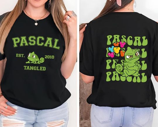 Disney Pascal Tangled Two-Sided Shirt, Disney Princess Rapunzel Shirt, Floral Rapunzel Shirt, Disney Tangled Shirt, Disney Pascal Shirt