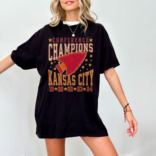 Kansas City Football Team Conference Champs 2024 Unisex Softstyle T-Shirt, Retro Chief Football Shirt, Vintage Chief Championship Crewneck