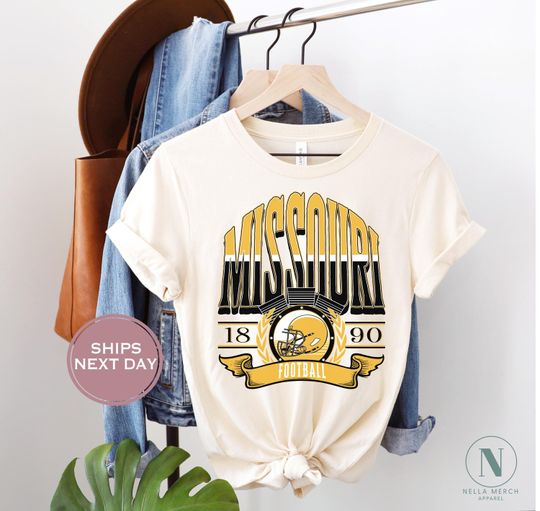Retro Missouri Football Shirt, Vintage Missouri Football Tee, Columbia Missouri T-Shirt, College Football Shirt