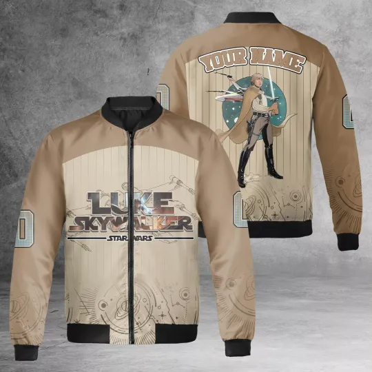 Personalized I'm A Big Fan Of Luke Skywalker Galaxy's Edge Brown Jacket