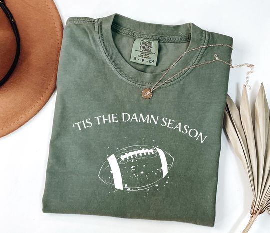 Comfort Colors Tis The Damn Season Shirt, Football Season Apparel,Football Lover Gift,Trendy Game Day Tee, Football Player Shirt, M2259