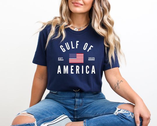 Gulf of America Shirt, Funny USA Coastal Tee, Gulf of Mexico Parody Shirt, America Flag T-Shirt, Summer Travel Shirt, Coastal Graphic Shirt