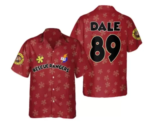 Personalized Chip N Dale Rescue Rangers Dale Costume Red Themed Hawaiian Shirt
