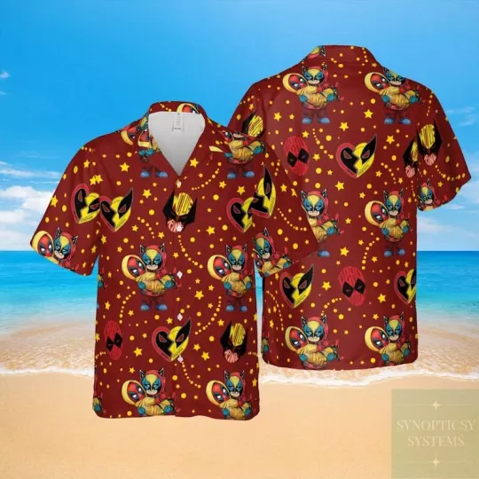 Deadpool And Wolverine Bestie Friends Superheroes Fans Gift Hawaiian Shirt