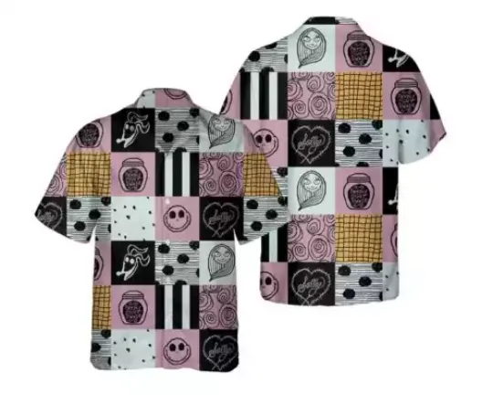 The Nightmare Before Christmas Jack Zero Sally's Patchwork Hawaiian Shirt