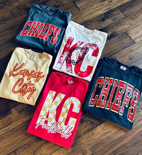 Kansas City Chiefs tee, Kc football tee, Chiefs Comfort Colors