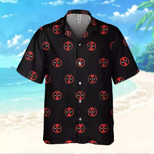Deadpool Symbol Superhero Fans Gift Deadpool Summer Trip Hawaiian Shirt