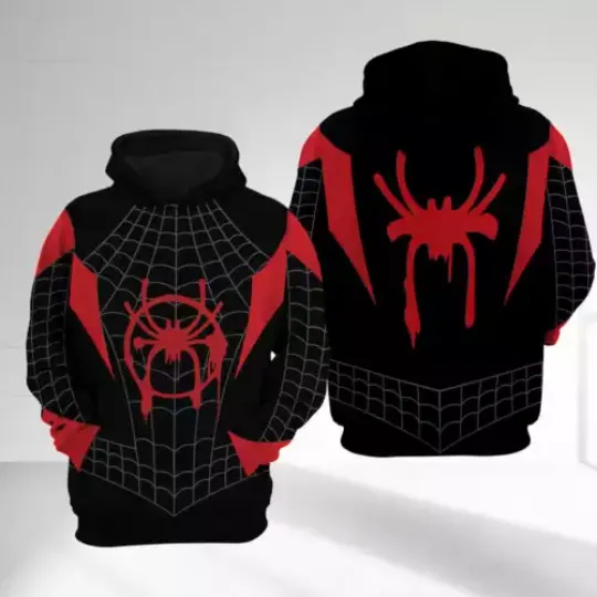 Miles Morales Master Cosplay Halloween Spiderman Fictional Hoodie 3D