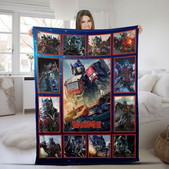 Custom Transformer Blanket/Personalized Optimus Prime Blankets/Boy Bed Room Blanket/Transformer Blanket/Auto Bots Birthday Blanket