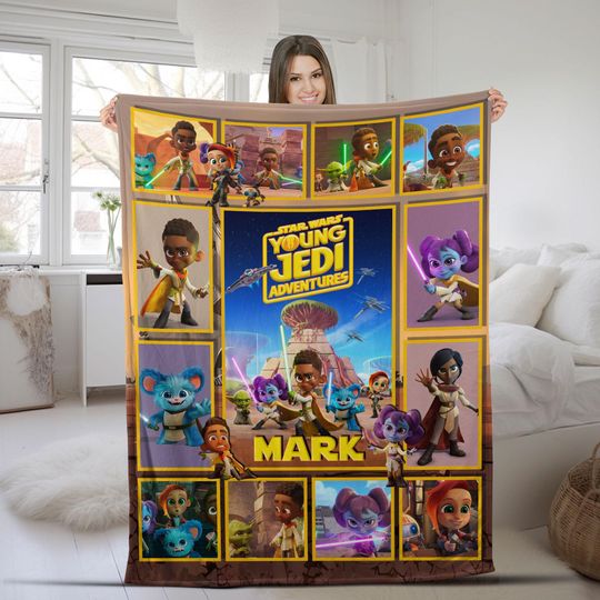Custom Name Star War Blanket/Young Jedi Adventures Blanket/Star Wars Movie Blanket/Galactic Empire Bedding/Darth Vader Blanket