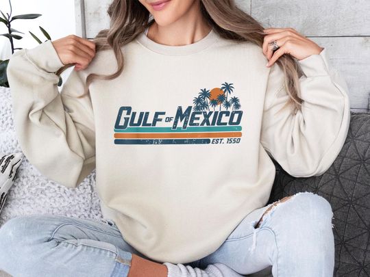 Gulf of Mexico Shirt, Gulf Coast Hoodie, Texas Albm Mississippi Florida Beach Long Sleeve Tee, Mexico Sweatshirt, Gulf of Mexico Gift