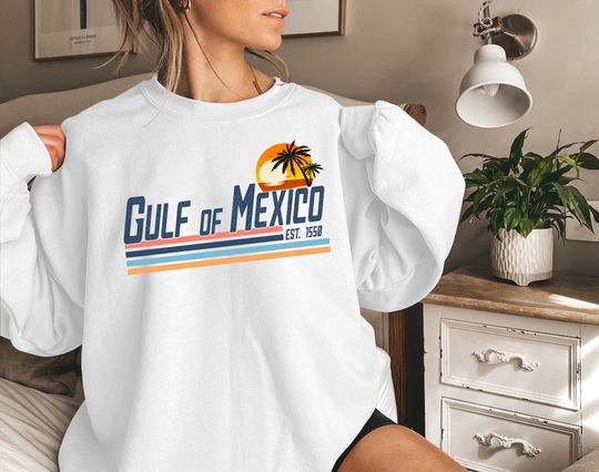Gulf of Mexico Sweatshirt, Gulf of Mexico Shirt, Gulf Coast Beach Hoodie, Texas Albm Florida Crewneck, Coastal Vacation Gift
