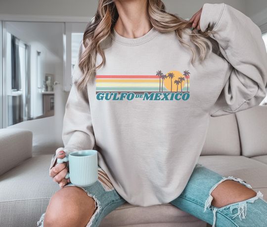 Gulfo de Mexico Sweatshirt, Viva la Gulf of Mexico retro sweatshirt, Gulf Coast crewneck shirt, Liberal Democrat Gift