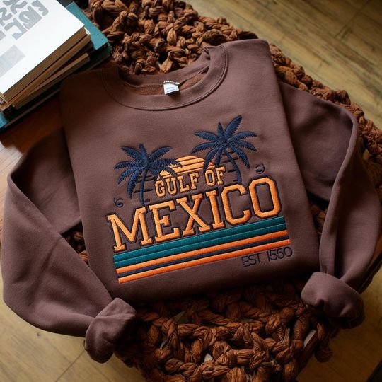 Embroidered Gulf of America Sweatshirt, Funny Gulf of Mexico USA Shirt, Gulf of America Parody Shirt, American Pride Top