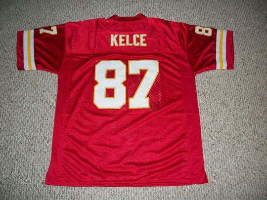 TRAVIS KELCE Kansas City Unsigned Custom Red Sewn New Football Jersey