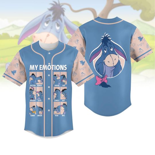 Disney Eeyore Jersey Shirt, Eeyore Winnie The Pooh Baseball Jersey, Funny Magic Kingdom Shirt, Disney Family Trip, Gift For Her