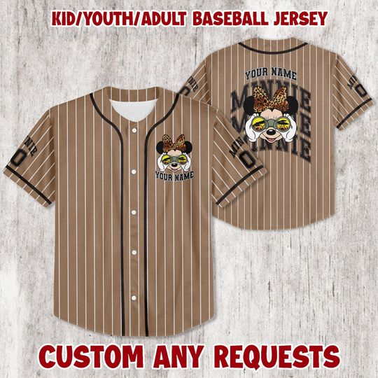 Personalized Mouse Safari Baseball Jersey  Custom Name Shirt for Kids, Adults & Toddlers | Disney Animal Kingdom Safari Trip Outfit