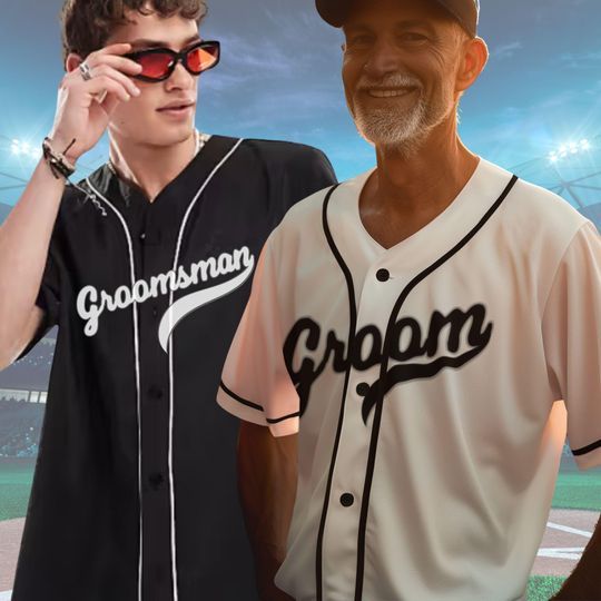 Groom & Groomsmen Jersey Shirts Custom Name And Number Groomsmen Baseball Jersey, Groomsman Proposal, Bachelor Party Best Man Matching