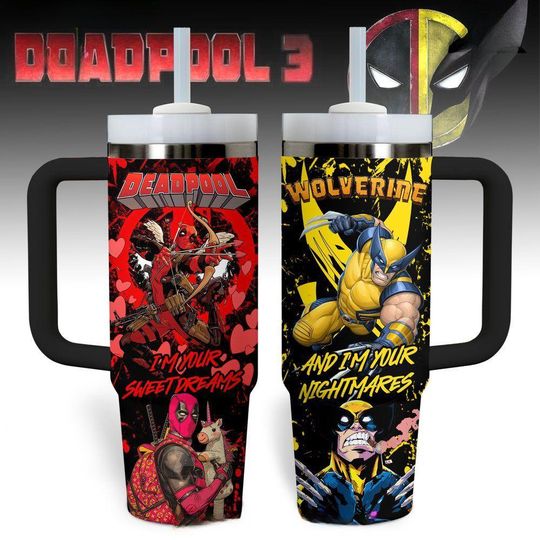 Deadpool And Wolverine Tumbler, Deadpool Movies Quencher Tumbler, Bestie Tumbler 40oz, Marvel Superhero Tumbler Cup