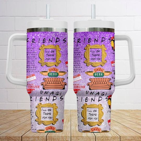 Vintage Friends 40oz Tumbler, Friends Tv Show Insulated Tumbler, Central Perk Drinkware Tumbler, I'll Be There For You