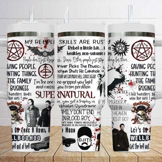 Supernatural 40oz Tumbler, Winchester Brother Tumbler Cup, Dean Winchester Insulated Tumbler, Tv Show Fan Gift, Gift For Him