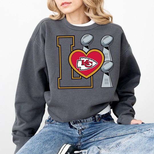 Comfort Colors Kansas City Football Unisex Heavy Cotton Tee, Trendy Fan Shirt for Her, Gift, Popular Game Day Tshirt, Super Bowl LVIII,