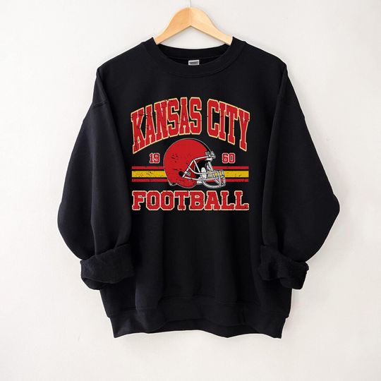 Kansas City Football Vintage Sweatshirt, Kansas City Football Crewneck, Football Sweatshirt, Kansas City Fan Gifts, Trendy KC Chiefs Sweater