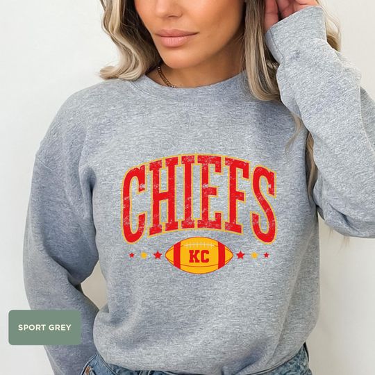 Chiefs KC Football Sweatshirt, KC Chiefs Shirt, Football Season Sweatshirt, Football&nbsp;football, Chiefs ,Football Lover Sweater, Chiefs Sweatshirt