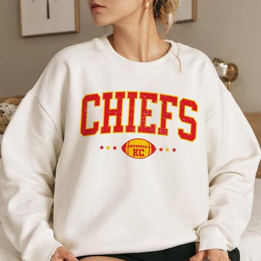 Chiefs KC Football Sweatshirt, Kansas City Retro Shirt, Football Crewneck, Kansas City Fans Outfit, Game Day Sweater, KC Chiefs Hoodie&Shirt