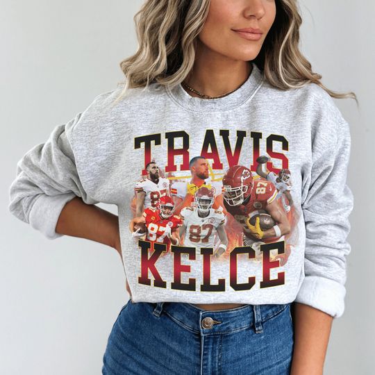 Vintage Travis Kelce Sweatshirt, Travis Kelce Football Sweatshirt, Kansas City Football Sweatshirt, Kelce Shirt, Kelce Jersey