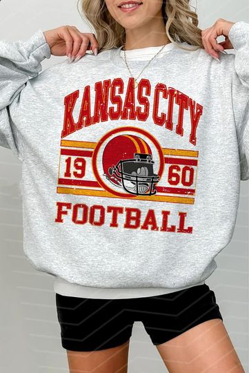 Kansas City Chiefs Vintage American Football Sweatshirt For KC Fans, Trendy Kansas City Gift Fan Tee Sweatshirt, Kelce 87 Chiefs Sweatshirt