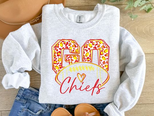 KC Chiefs Leopard Hoodie, Kansas City Chiefs Sweatshirt, Vintage Chiefs Football Shirt, Game Day Chiefs Sweater, Kansas City Hoodie for Fans