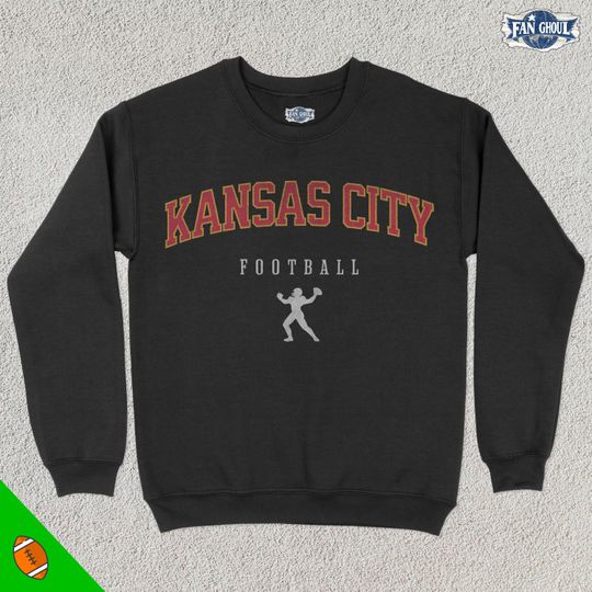 Kansas City Football Varsity Sweatshirt, College Sports Crewneck, College Sweater, Football Fan Gift, Football Lover Apparel, Vintage Retro