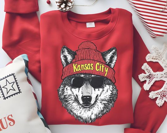 Old School Kansas City Football Sweatshirt, 90s Kansas City Wolf Sweater, KC Crewneck, KC Football Fan Gift, KC Merch, Kansas Gifts