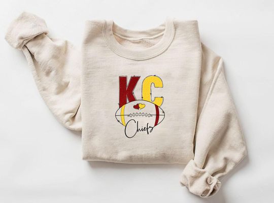 KC Chiefs Football Sweatshirt, Kansas City Chiefs Sweater, Retro Football KC Chiefs Shirt, Football Fan Gift, KC Sweatshirt, Game Day Shirts