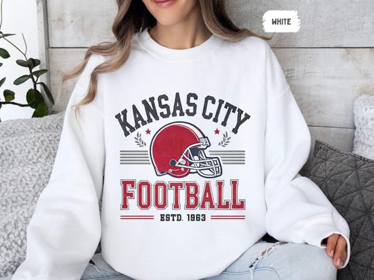 Kansas City Football Sweatshirt, Chief Fan Apparel, Football Gift, Football Team Sweatshirt, Kansas City Football Gear